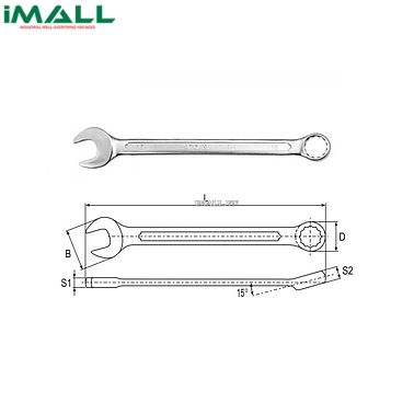 [662111343666] Cờ lê vòng miệng hệ mét Yato YT-0355 (26mm)