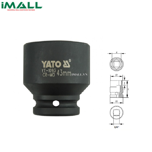 [891987316326] Khẩu mở ốc cho súng Yato YT-1093 (3/4", 43mm)